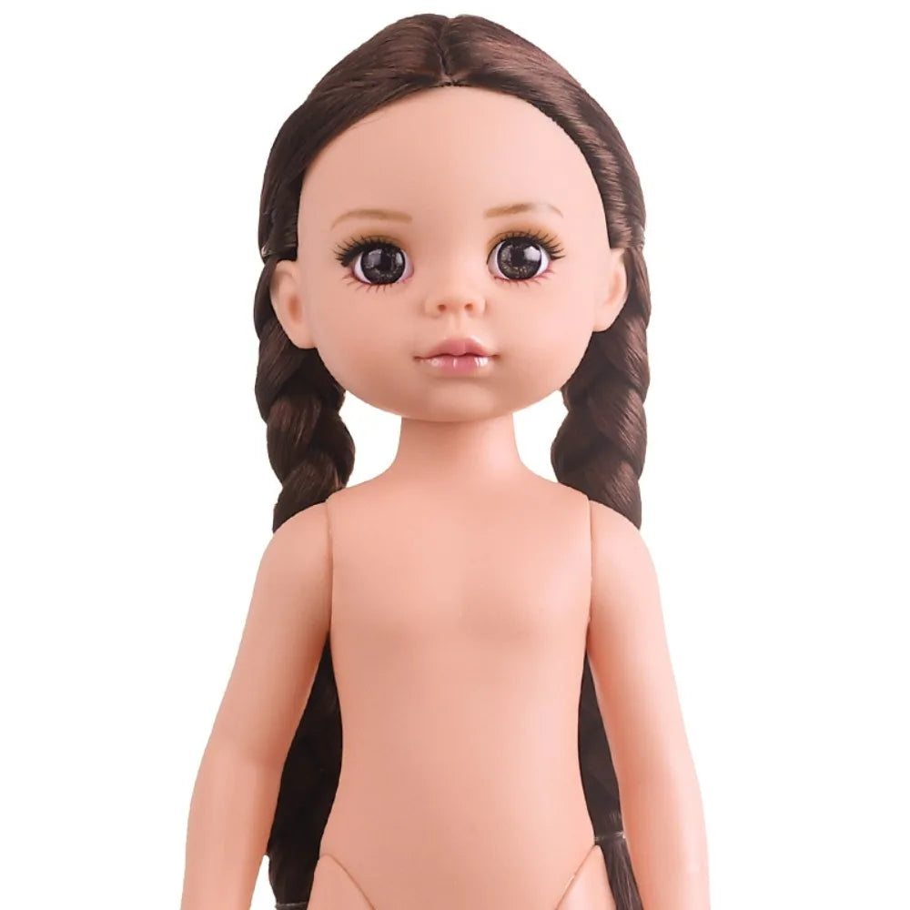 12-Inch Fashion Girl Doll - Blonde Hair, Brown Eyes & 3 Hair Colors Movable Doll Toy