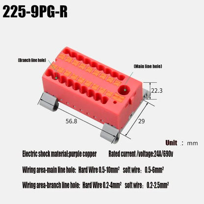 Push-In Modular Wire Connector Terminal Block – Compact 1-In Multiple-Out Splicing Lighting Connector, 225 Series (1Pc)