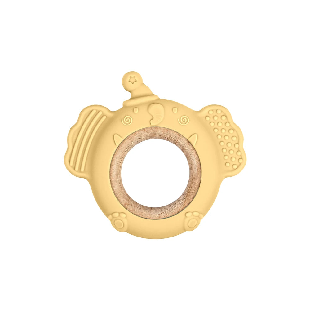 TYRY.HU Silicone Baby Teether - Cartoon Frog & Deer Teething Necklace Pendant for Infant Gum Relief Gift