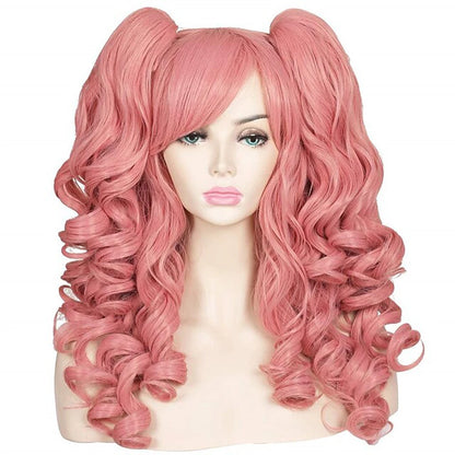 HAIRJOY Women's Long Curly Synthetic Cosplay Wig with 2 Ponytails – Halloween & Party Wig