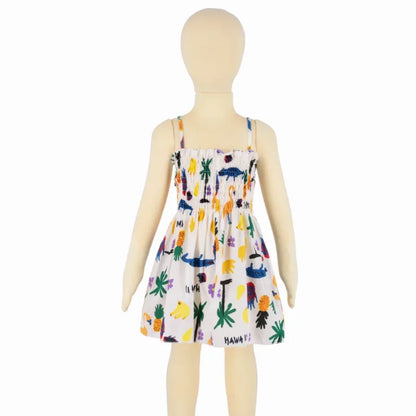 Summer Girls Princess Beach Dress – Strapless Floral Sleeveless Party & Casual Toddler Dress for Ages 1-6 Years
