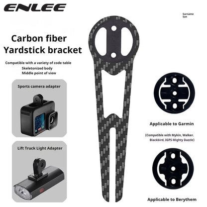 ENLEE Carbon Fiber Road Bike Handlebar Mount - Integrated Computer, Headlight and Camera Extension Bracket