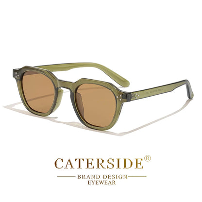 CATERSIDE Retro Polarized Sunglasses – Ultralight TR90 Frame Polygon Style for Men & Women, High-Quality Travel Eyewear