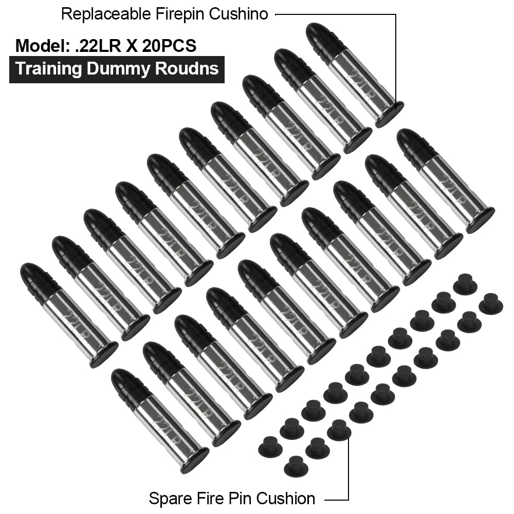 22LR Dummy Rounds — Practice Training Bullets, 6 or 12PCS for Safe Shooting Practice