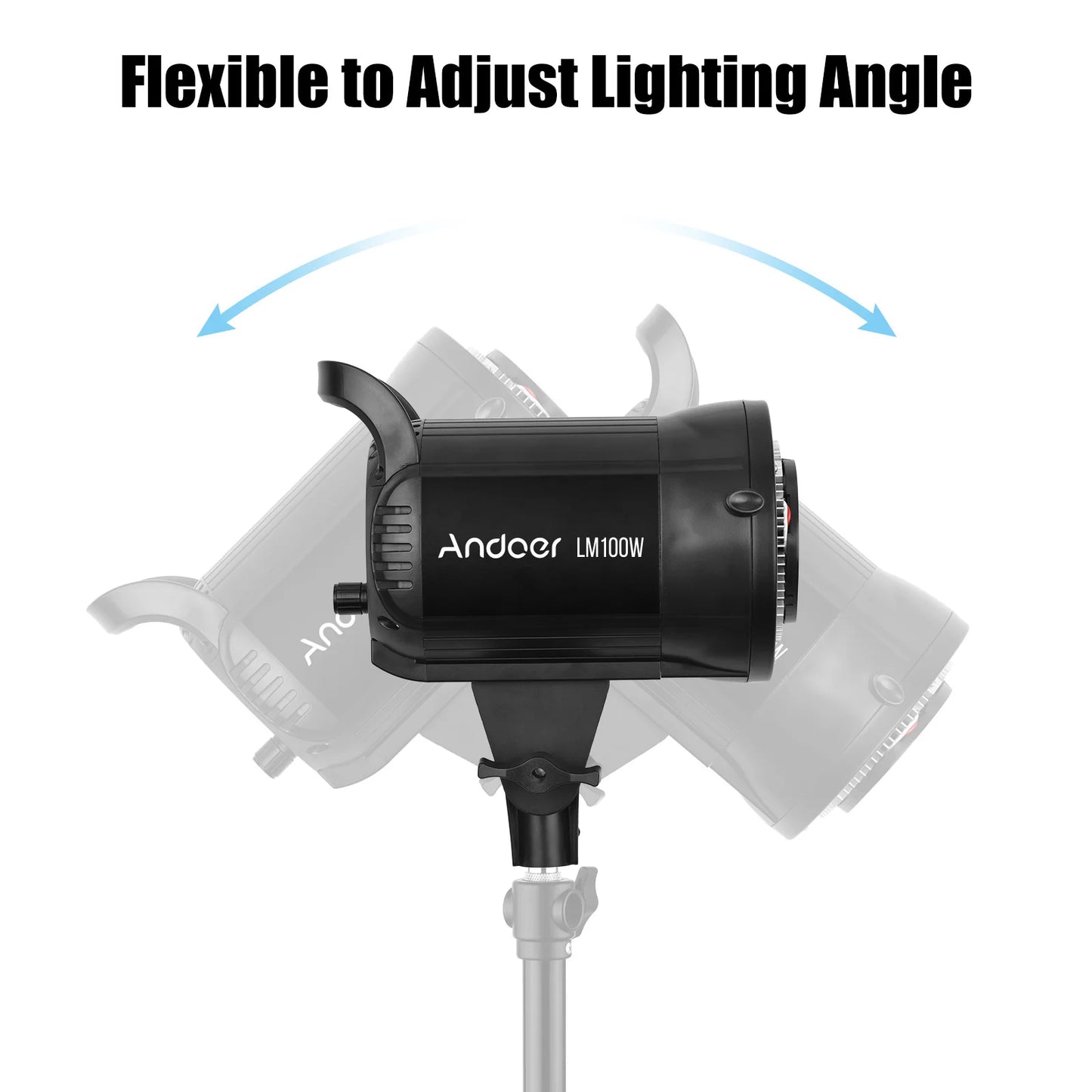Andoer 100W Studio LED Video Light – 5600K Dimmable Bowens Mount with Remote Control for Video & Live Streaming