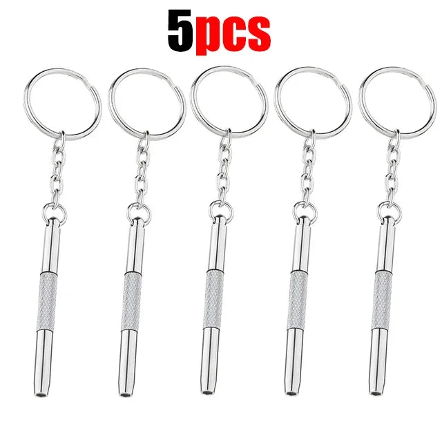 Steel Glasses Screwdriver Kit – Precision Eyeglass & Watch Repair Tools with Keychain, Portable Hand Tool Set