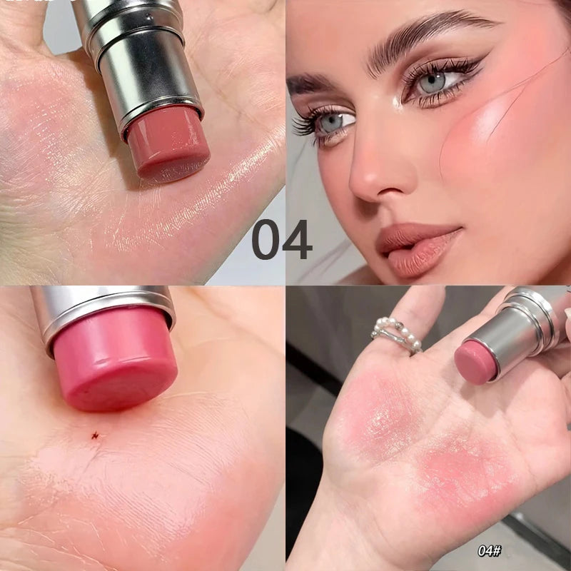 Waterproof Face Highlighter & Blush Stick – Glitter Makeup Cream for Contour, Illuminator, Shimmer & Rouge