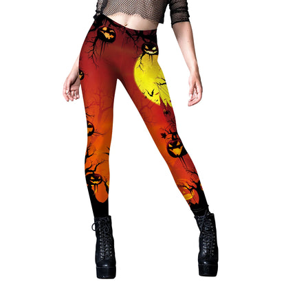 Women’s Christmas Leggings - Mid-Waist Skinny Digital Print Pants for Fitness, Running & Yoga