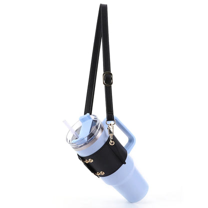Water Bottle Carrier with Adjustable Strap – Sling Holder for Stanley 30oz & 40oz Tumbler Accessory