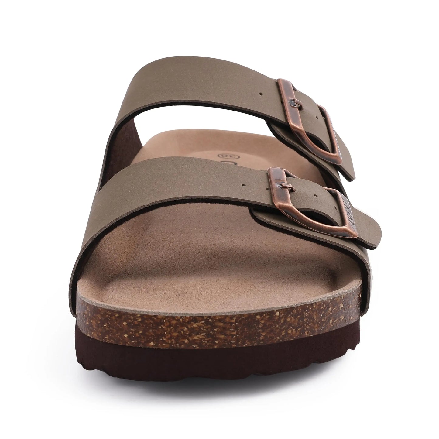 Comwarm Men's Cork Footbed Slide Sandals - Arch Support, Adjustable Buckle & Leather Summer Casual Slides