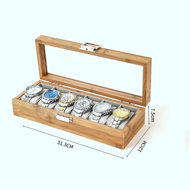 WellZone 2024 Bamboo Watch Box — Eco-Friendly Chinese Style Fashionable Watch Storage Case