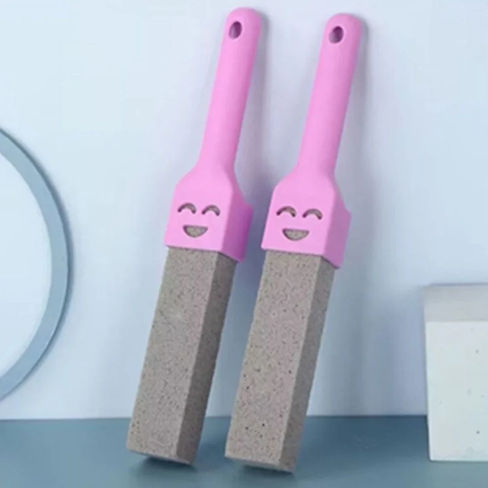 Natural Pumice Stone Toilet Cleaning Brush - Tough Stain and Dirt Remover with Easy-Hang Design for Bathroom Cleaning