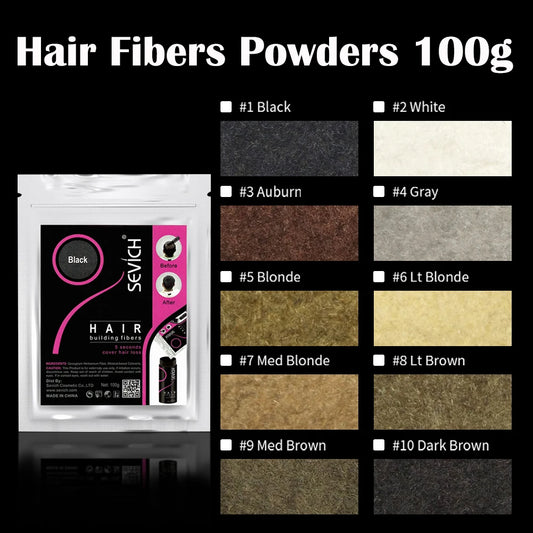 SEVICH Keratin Hair Fiber 100g – Hair Thickening & Building Powder Spray, Instant Regrowth & Hair Loss Concealer
