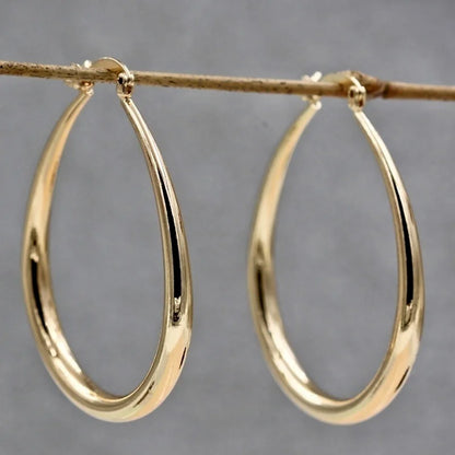 Shiny Gold Hoop Earrings for Women – Fashion Jewelry for Engagement & Wedding Gift