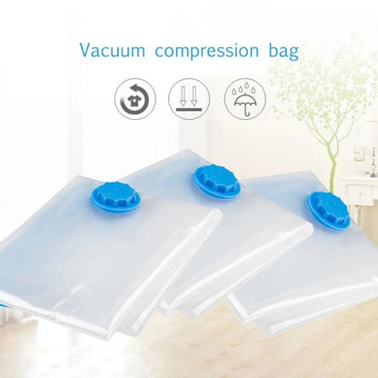 4pcs Reusable Transparent Vacuum Bags — Folding Compressed Space-Saving Storage for Clothes & Travel