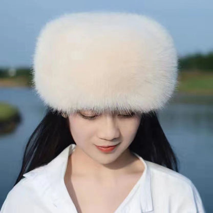 Women’s Winter Fluffy Fur Hat – Thick Warm Faux Fur Ski Cap, Russian Mink Fisherman Style, Windproof