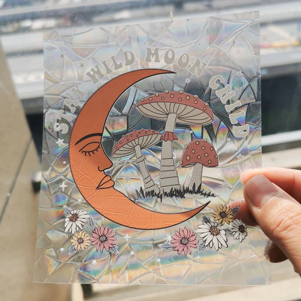 3D Rainbow Sun Catcher Window Film Sticker – Self-Adhesive PVC Light Catching Wall & Glass Decal for Home Decor & Motorcycle Styling