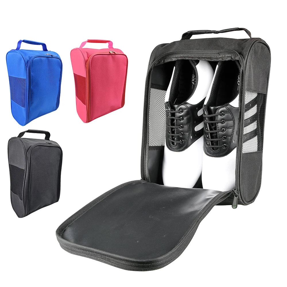 Portable Mini Golf Shoe Bag: Nylon Shoes Carrier Lightweight Handbag - Travel Essential for Golfing and Camping