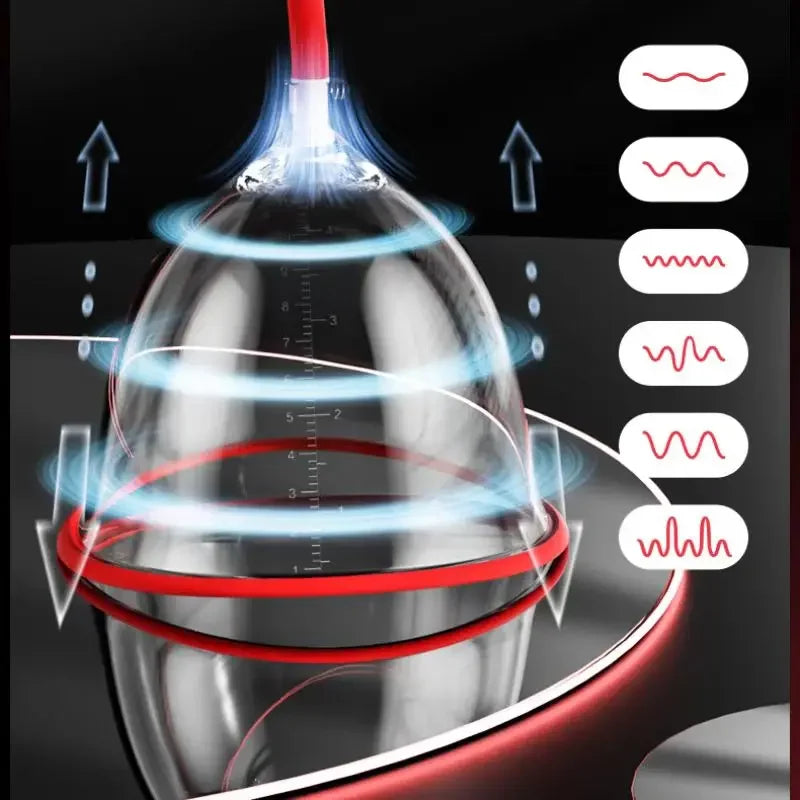 Electric Breast Massage Pump with Smart Vacuum Suction, Portable Breast Enhancement & Massage Therapy Device for Women