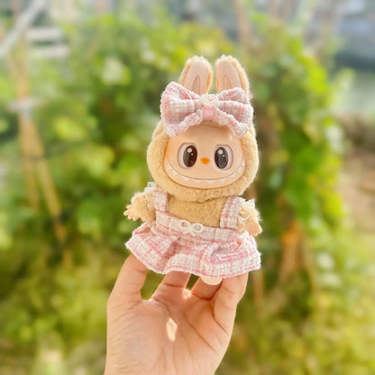 17cm Labubu Plush Doll Clothes - Kpop EXO Idol Outfit V1 V2 Black Dress Suit Accessories Gift