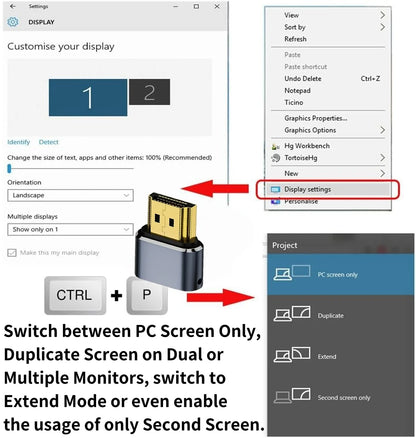 HDMI-Compatible Dummy Plug 4K HDR EDID Emulator – Virtual Monitor Headless Ghost Display Adapter, 4K@60Hz Support