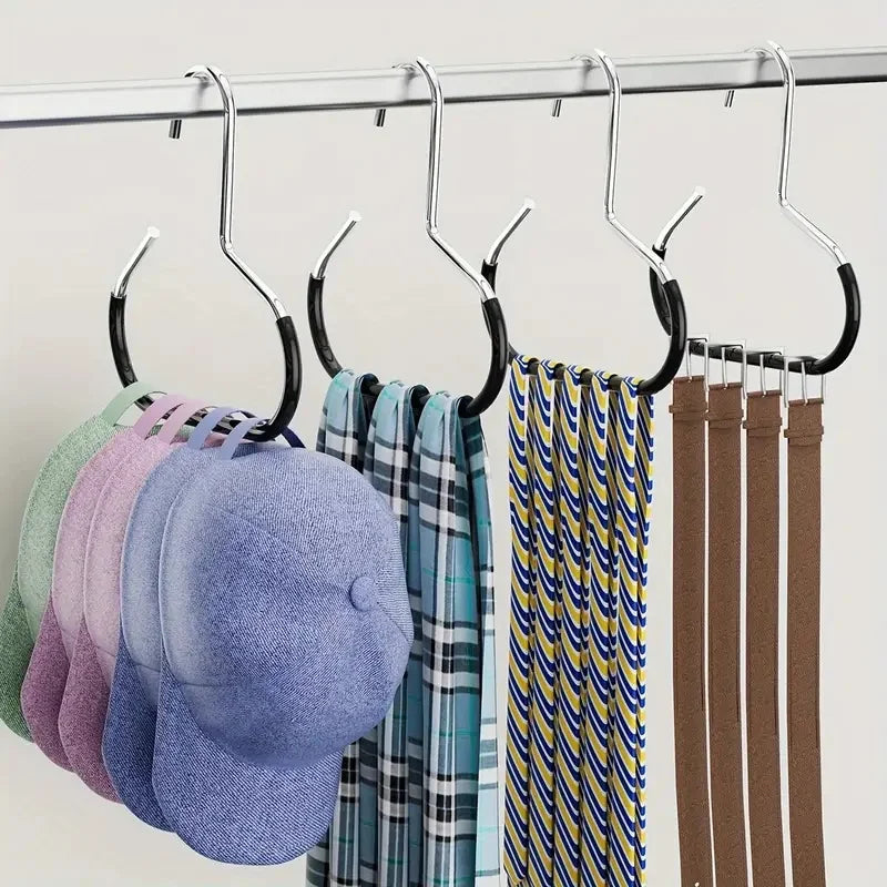 2-Pack Metal Hat Storage Rack Set – Wall Mounted Multi-Functional Organizer for Baseball Caps, Scarves & Belts, Durable Home Storage Solution