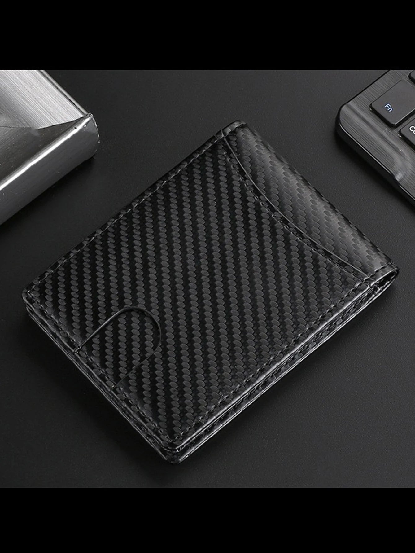 2024 New Microfiber Carbon Fiber Wallet for Men, Simple Credit Card Holder