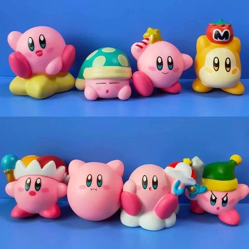 8pcs Kirby Anime Figure Set – Cute Pink Mini Figures for Kids’ Collectible Toys & Gifts