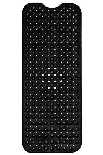 Non-Slip Bath Mat 40×16 Inch – Extra Large Machine Washable Bathtub & Shower Mat with Drain
