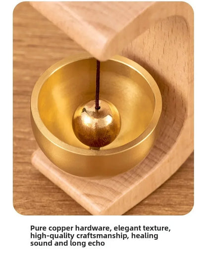 Dopamine Magnetic Indoor Wind Chime – Oak & Walnut Copper Doorbell for Home Decor