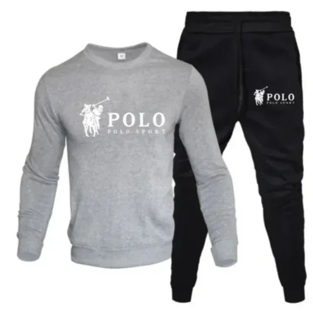 Men’s Autumn Winter Sweatshirt & Jogger Set – Round Neck Casual Sportswear Outfit for Outdoor Fitness & Daily Wear