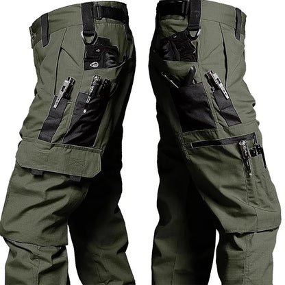 Men’s Tactical Cargo Work Pants - Multi Pocket Waterproof Outdoor Hiking Trousers for Spring Autumn Workwear