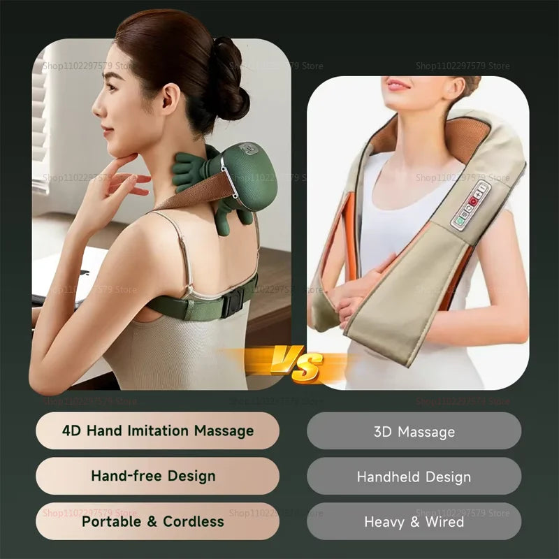 Trapezius Cervical Neck & Shoulder Massager – Kneading Neck Pain Relief and Neck Protection Device