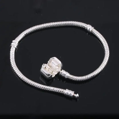 925 Sterling Silver Snake Bone Charm Bracelet – Fine Jewelry Bangle for Women & Men, Party & DIY Accessories