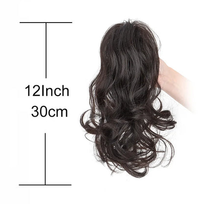Synthetic 12-Inch Curly Claw Clip Ponytail – Short Ponytail Extensions for Women, Black Brown Blonde Hairpiece
