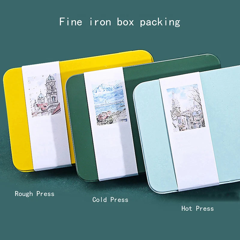 Potentate A6 Watercolor Postcard Book – 300gsm Rough Cotton Paper in Tin Box for Travel Sketching & Art