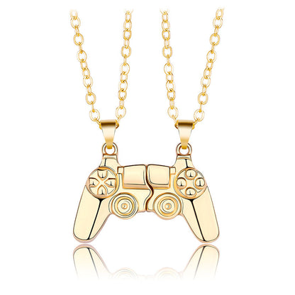 2Pcs Magnetic Couple Necklace Set – Game Controller Friendship Matching BFF Necklaces for Him & Her