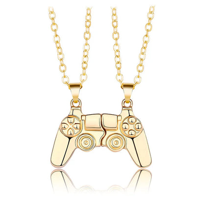 2Pcs Magnetic Couple Necklace Set – Game Controller Friendship Matching BFF Necklaces for Him & Her