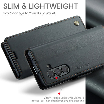 Magnetic PU Leather Phone Case for Samsung Galaxy Z Fold 7/6/5 — Fold6/5 5G Wallet Card Holder Shockproof Cover