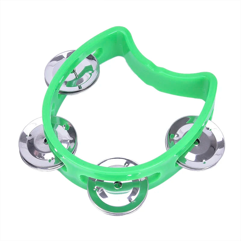 Handheld Tambourine with Metal Bells – Plastic Percussion Toy for Kids, KTV & Party Games