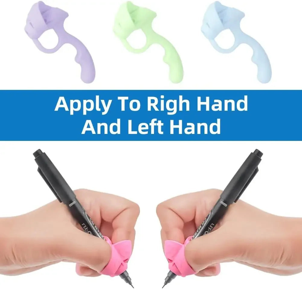 Ergonomic Pen Grip Corrector - Soft Rubber Handwriting Posture Trainer for Kids and Students