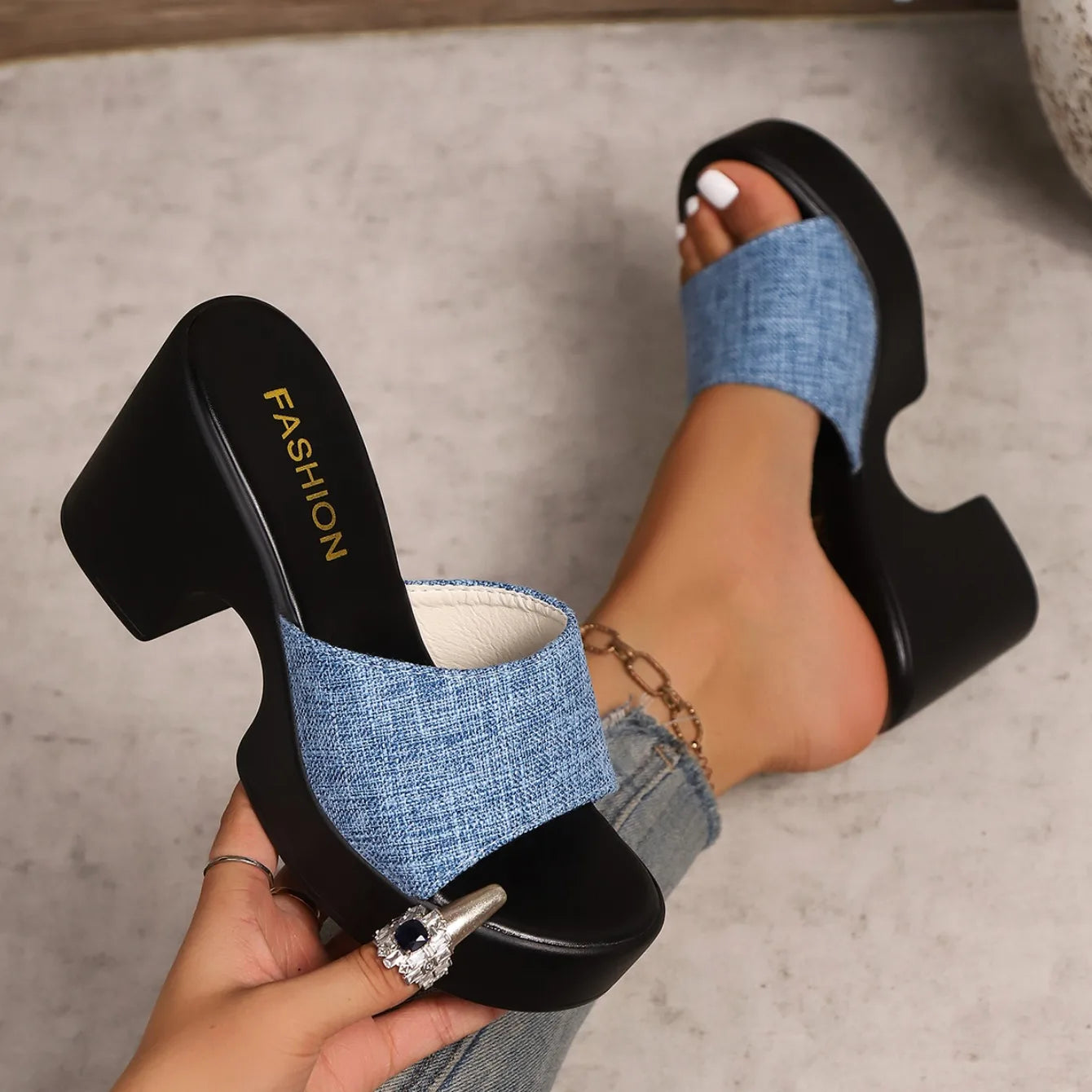 Summer Women’s Open-Toe Platform Sandals – Chunky Heel Flip Flops Outdoor Fashion Shoes