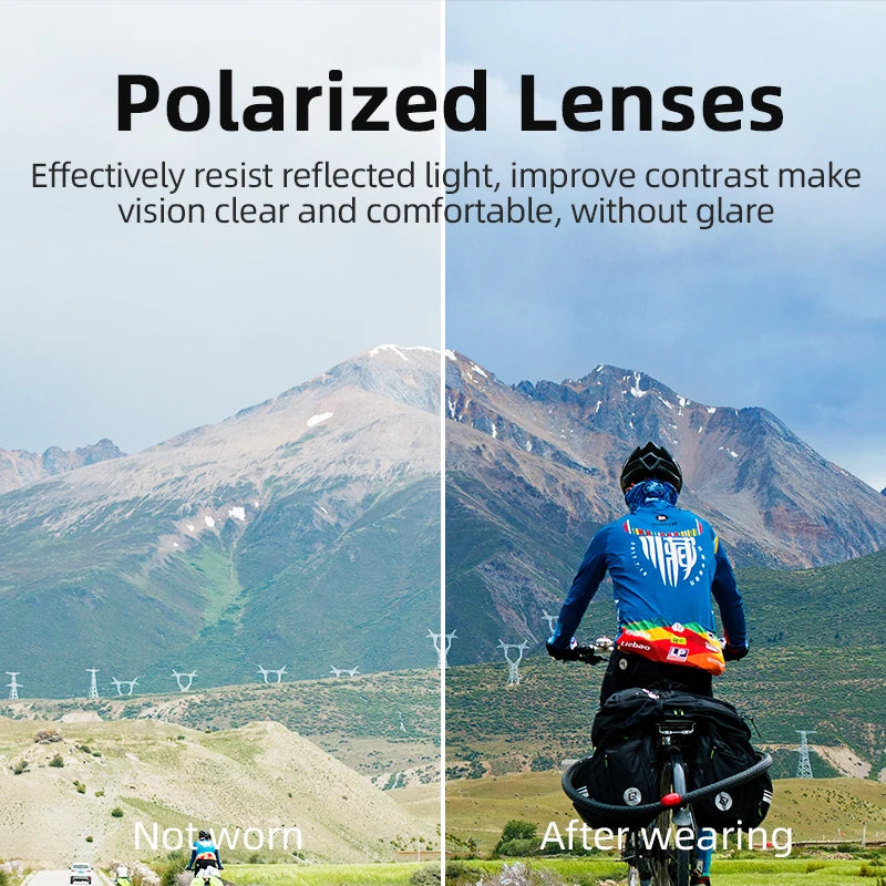 ROCKBROS MTB/Road Bike Glasses – UV400 Polarized Photochromic Cycling Eyewear