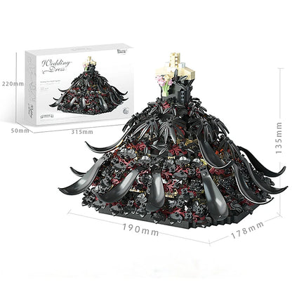 Romantic Princess Black & White Wedding Building Blocks Set – Assembled Decorative Model Toy for Girls, Valentine’s & New Year Gift