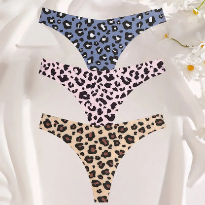 3PCS Women’s Sexy G-String Set - Colorful Seamless Bikini T-Back Low Waist Lingerie Underwear
