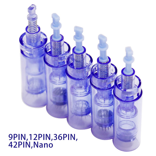 10PCS Dermapen Nano Needle Cartridges - Disposable Microneedling Replacement Tips for A1 Pen Devices