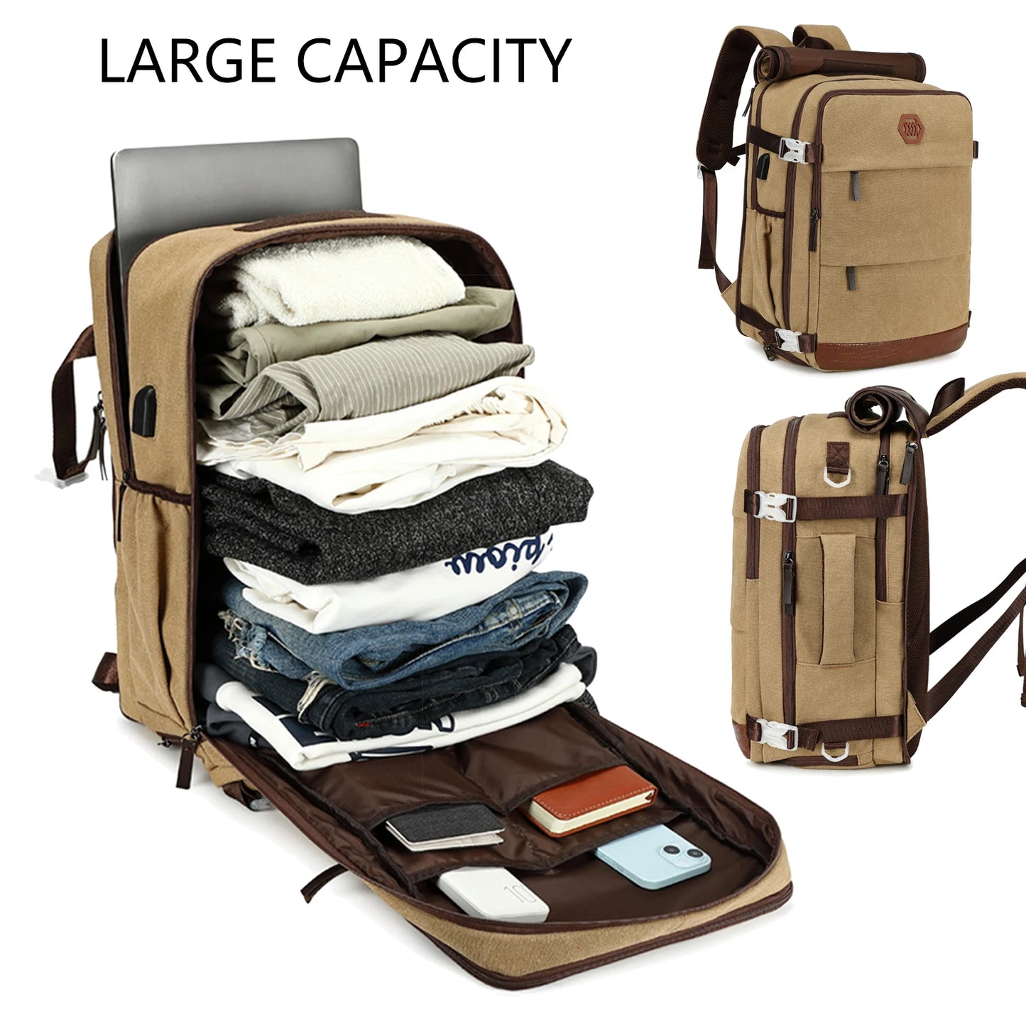 15.6 Inch Waterproof Laptop Backpack - Large Capacity Travel Bag for Men and Women, Perfect for Business and University Use