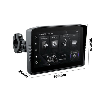 EKIY 6.25" Portable Digital Dashboard with Wireless CarPlay & Android Auto GPS Navigation - Anti-Theft Removable Screen for Motorcycle   2/2