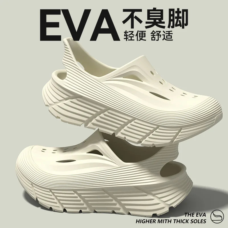 Men’s Summer EVA Slip-On Shoes - Non-Slip Breathable Outdoor Casual Slippers