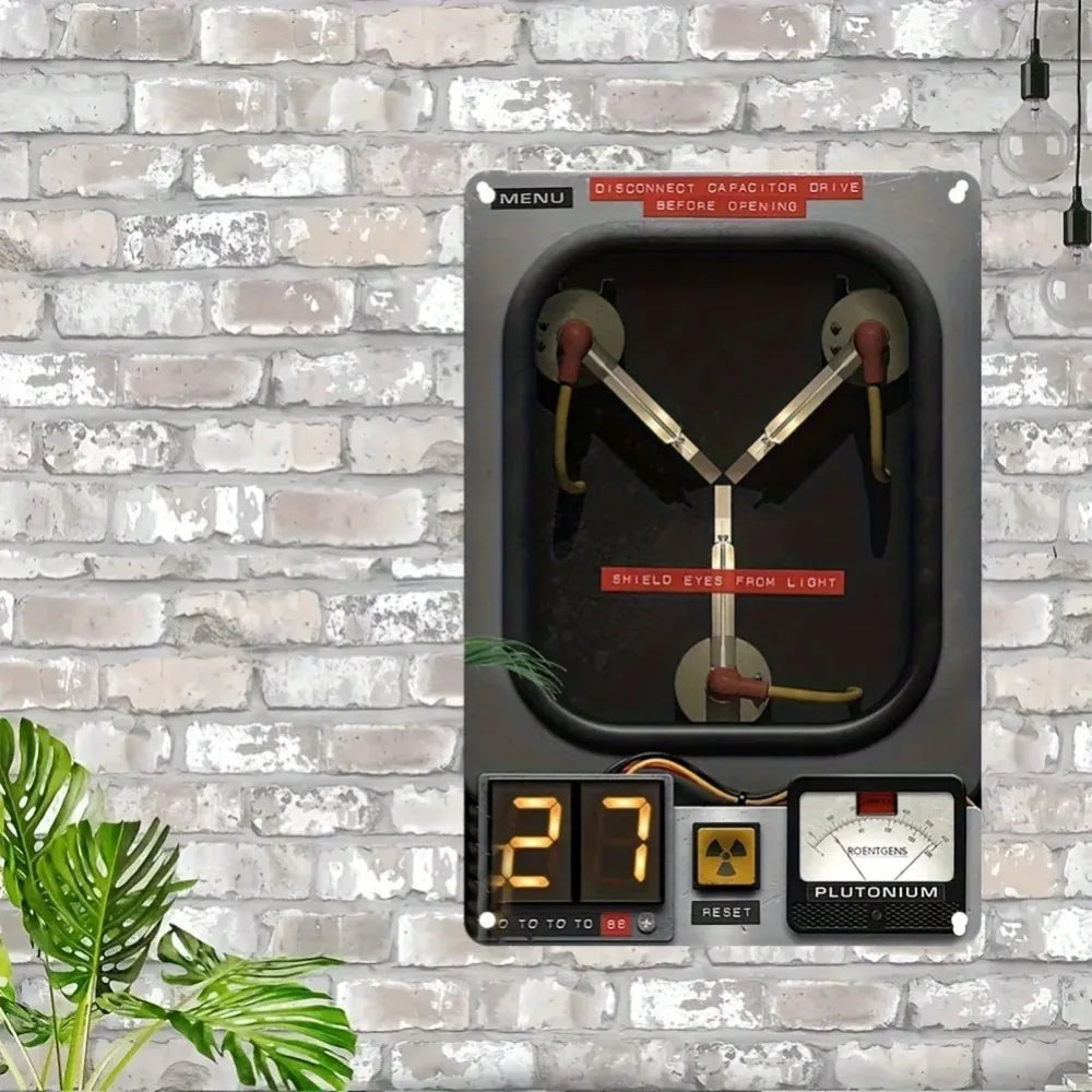 Back to the Future Rheological Capacitor Metal Sign - 8x12 Inch Art Deco Iron Wall Plaque for Movie Fans